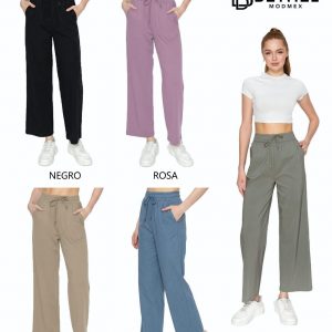 Pantalón Recto Stretch para Mujer Modelo P96248 – Colores Surtidos | Tallas CH/M y G/XG Paquete de 12pz