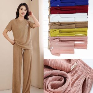 Conjunto Casual para Mujer Playera + Pantalón Modelo C – Colores Surtidos | Unitalla Paquete de 12pz