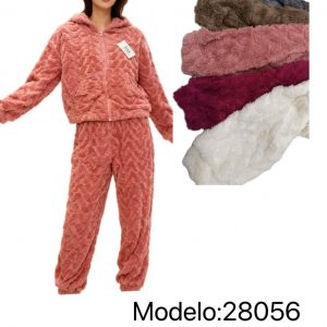 Pijama Peluche para Mujer Conjunto 2 Piezas Modelo 28056 – Colores Surtidos | Unitalla Paquete de 12pz