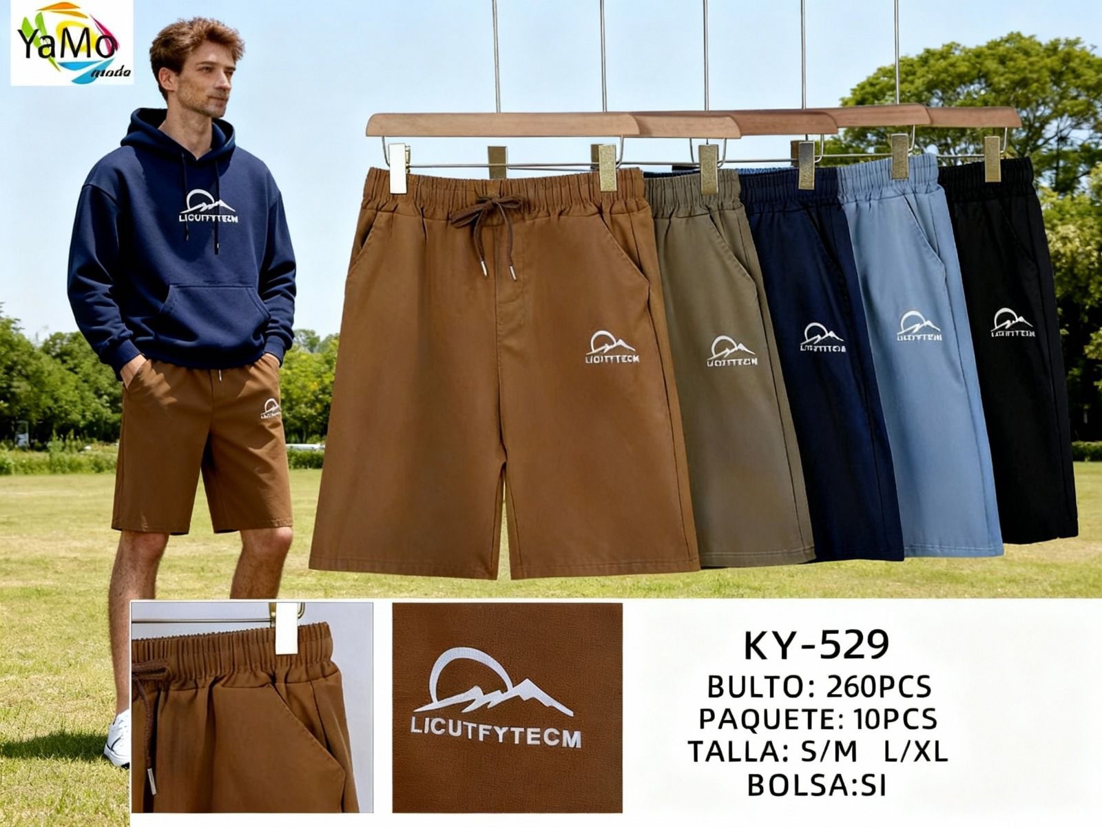 Short Deportivo para Hombre con Bolsas – Paquete de 12 Piezas | Tallas CH/M y G/XG | Colores Surtidos - Imagen 2