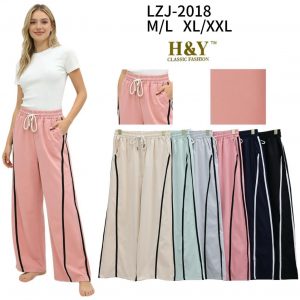 Pantalón Recto Deportivo con Franja Lateral para Mujer LZJ-2018 – Colores Surtidos | Tallas CH/M y G/XG Paquete de 12pz