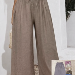 Pantalón Palazzo Liso con Jareta para Mujer Modelo 359 – Colores Surtidos | Tallas CH/M y G/EG Paquete de 12pz