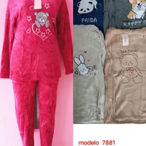 Pijama Afelpada de Panda para Mujer Conjunto 2 Piezas Modelo 7881 – Diseños Surtidos | Unitalla Paquete de 12pz